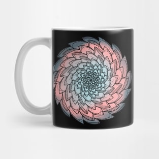 Gradiently Colored Floral Spiral Mandala Line Art Mug